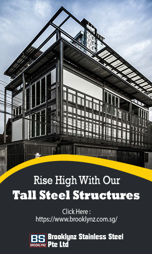 Structure Of Steel Base For Tall Building Construction On  A Clear Sky Background