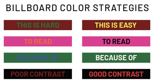 An Image Showing The COlor Strategies For A Successful Billboard Design